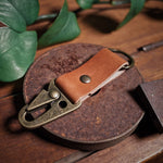 Load image into Gallery viewer, Light brown carabiner keychain
