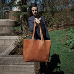 Load image into Gallery viewer, Light brown Dunham tote bag
