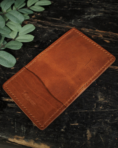 HoMa Wallet – English Tan Compact Men’s Leather Bifold (Horween Derby)