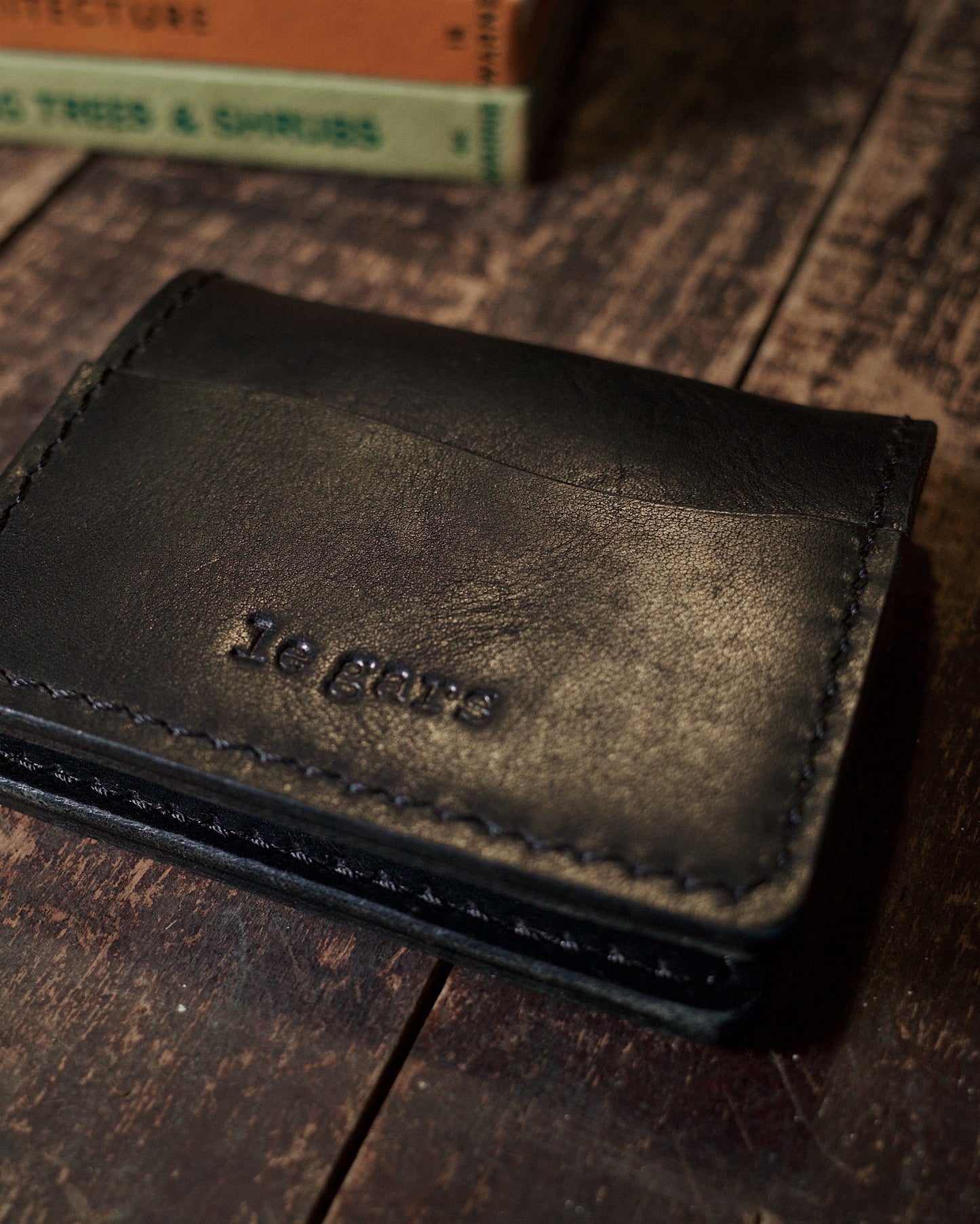 HoMa Wallet – Black Compact Men’s Leather Bifold (Horween Derby)