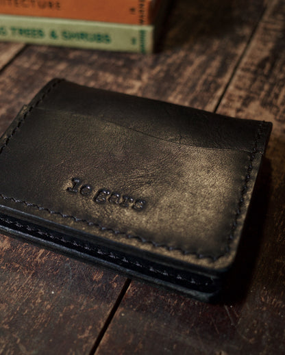 HoMa Wallet – Black Compact Men’s Leather Bifold (Horween Derby)