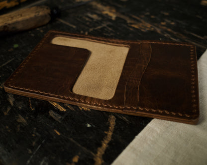HoMa Dark Brown Leather Wallet – Compact Horween Bifold
