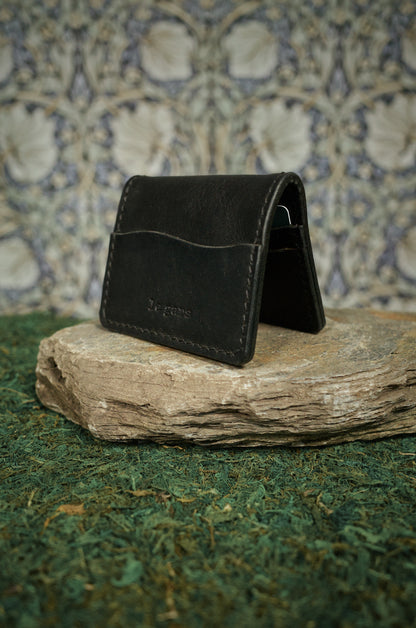 HoMa Wallet – Black Compact Men’s Leather Bifold (Horween Derby)