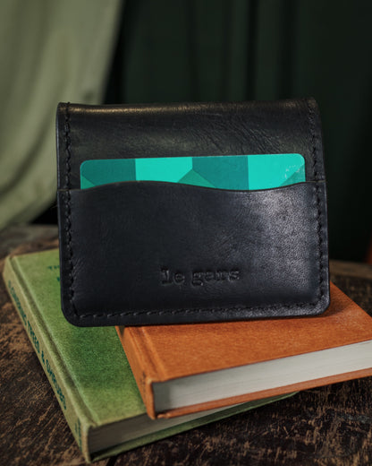 HoMa Wallet – Black Compact Men’s Leather Bifold (Horween Derby)