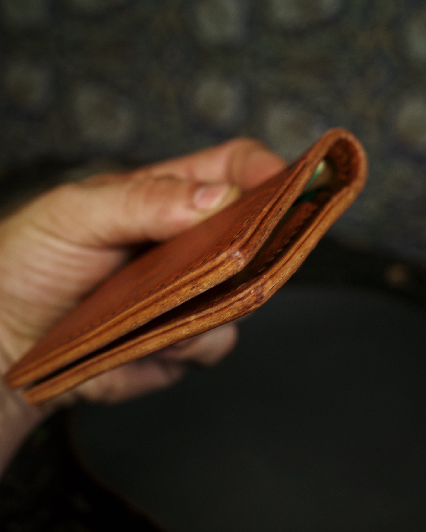 HoMa Wallet – English Tan Compact Men’s Leather Bifold (Horween Derby)