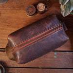 Load image into Gallery viewer, Dark brown toiletry bag

