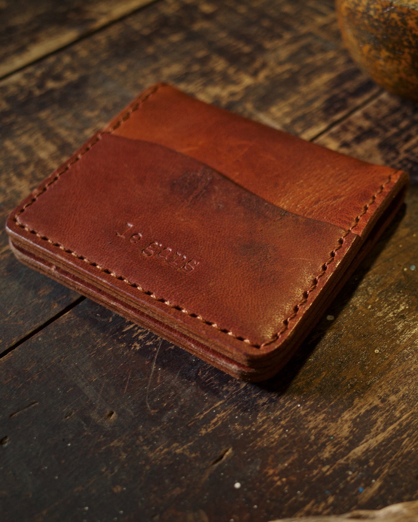 HoMa Wallet – English Tan Compact Men’s Leather Bifold (Horween Derby)