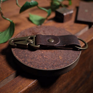 Dark brown carabiner keychain