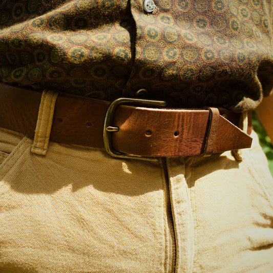 Rugged Leather Belt – Dark Brown Edition