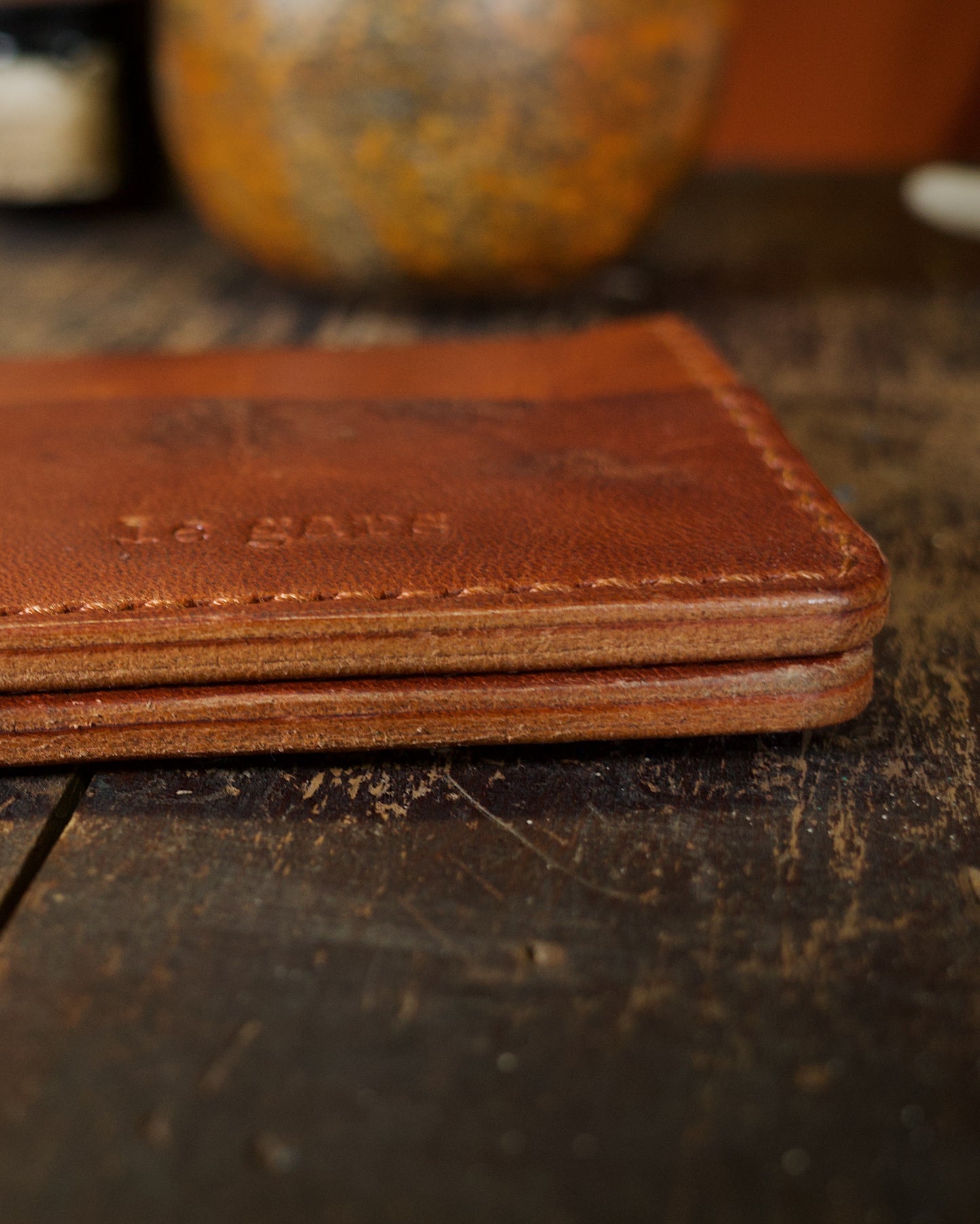 HoMa Wallet – English Tan Compact Men’s Leather Bifold (Horween Derby)
