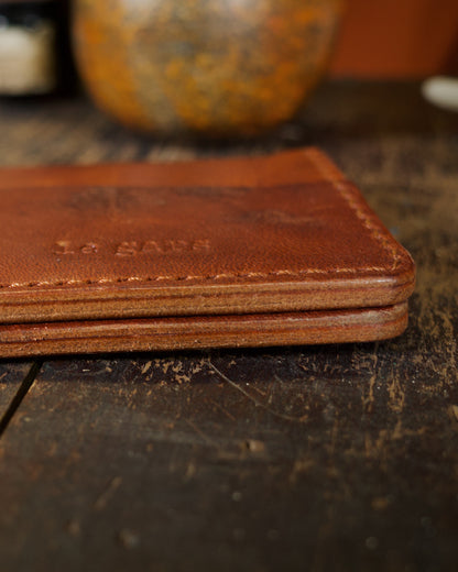HoMa Wallet – English Tan Compact Men’s Leather Bifold (Horween Derby)