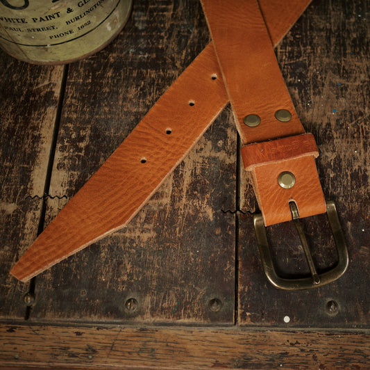 Rugged Leather Belt – English Tan Edition