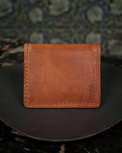 HoMa Wallet – English Tan Compact Men’s Leather Bifold (Horween Derby)