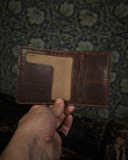 HoMa Dark Brown Leather Wallet – Compact Horween Bifold