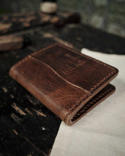 HoMa Dark Brown Leather Wallet – Compact Horween Bifold