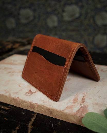 HoMa Wallet – English Tan Compact Men’s Leather Bifold (Horween Derby)