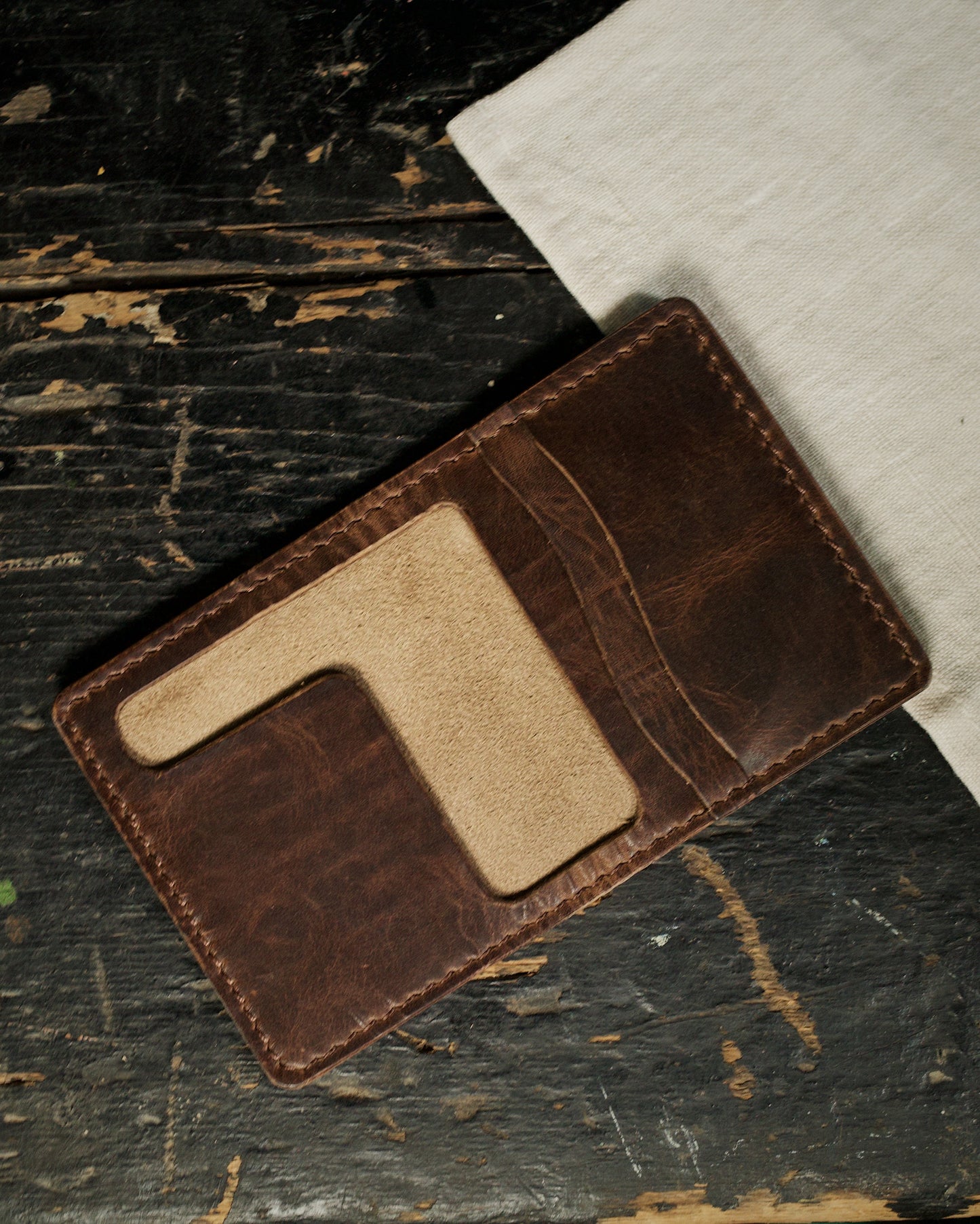 HoMa Dark Brown Leather Wallet – Compact Horween Bifold