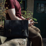 Load image into Gallery viewer, Black Champlain satchel
