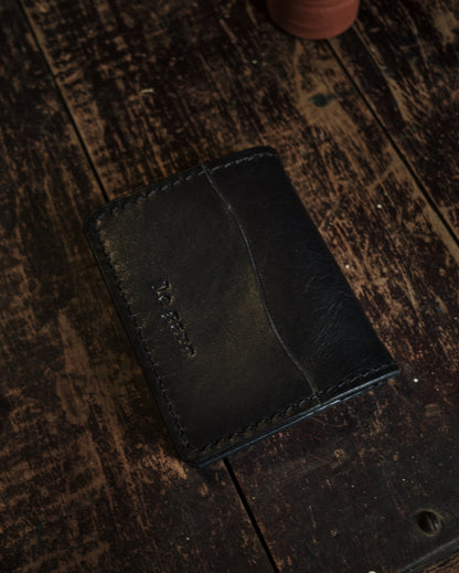 HoMa Wallet – Black Compact Men’s Leather Bifold (Horween Derby)