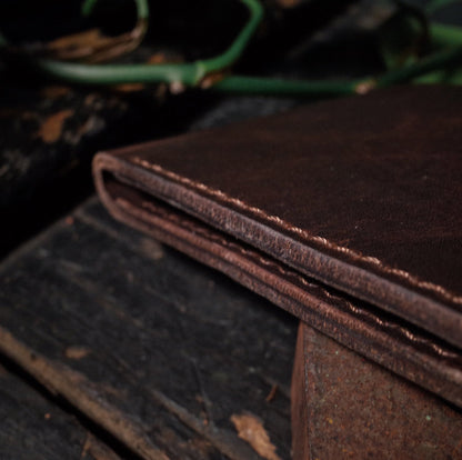 Luxury handcrafted dark-brown leather wallet with timeless appeal
