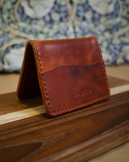 HoMa Wallet – English Tan Compact Men’s Leather Bifold (Horween Derby)