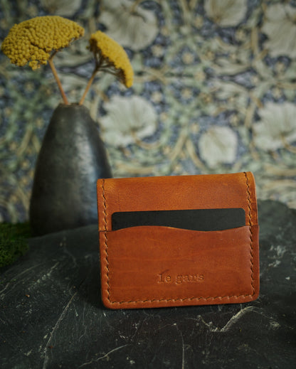 HoMa Wallet – English Tan Compact Men’s Leather Bifold (Horween Derby)