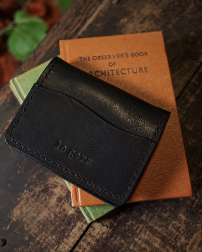 HoMa Wallet – Black Compact Men’s Leather Bifold (Horween Derby)