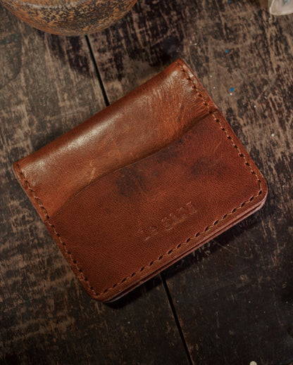 HoMa Wallet – English Tan Compact Men’s Leather Bifold (Horween Derby)