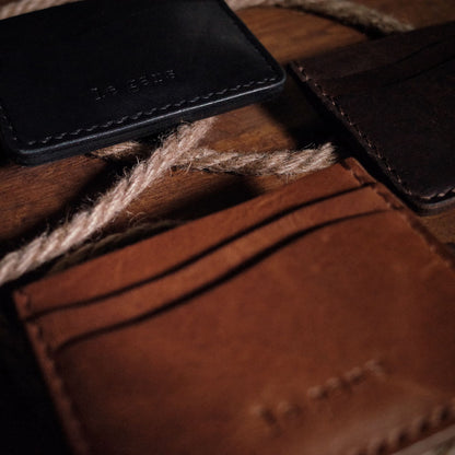 Warm saddle tan leather wallet made from full-grain leather
