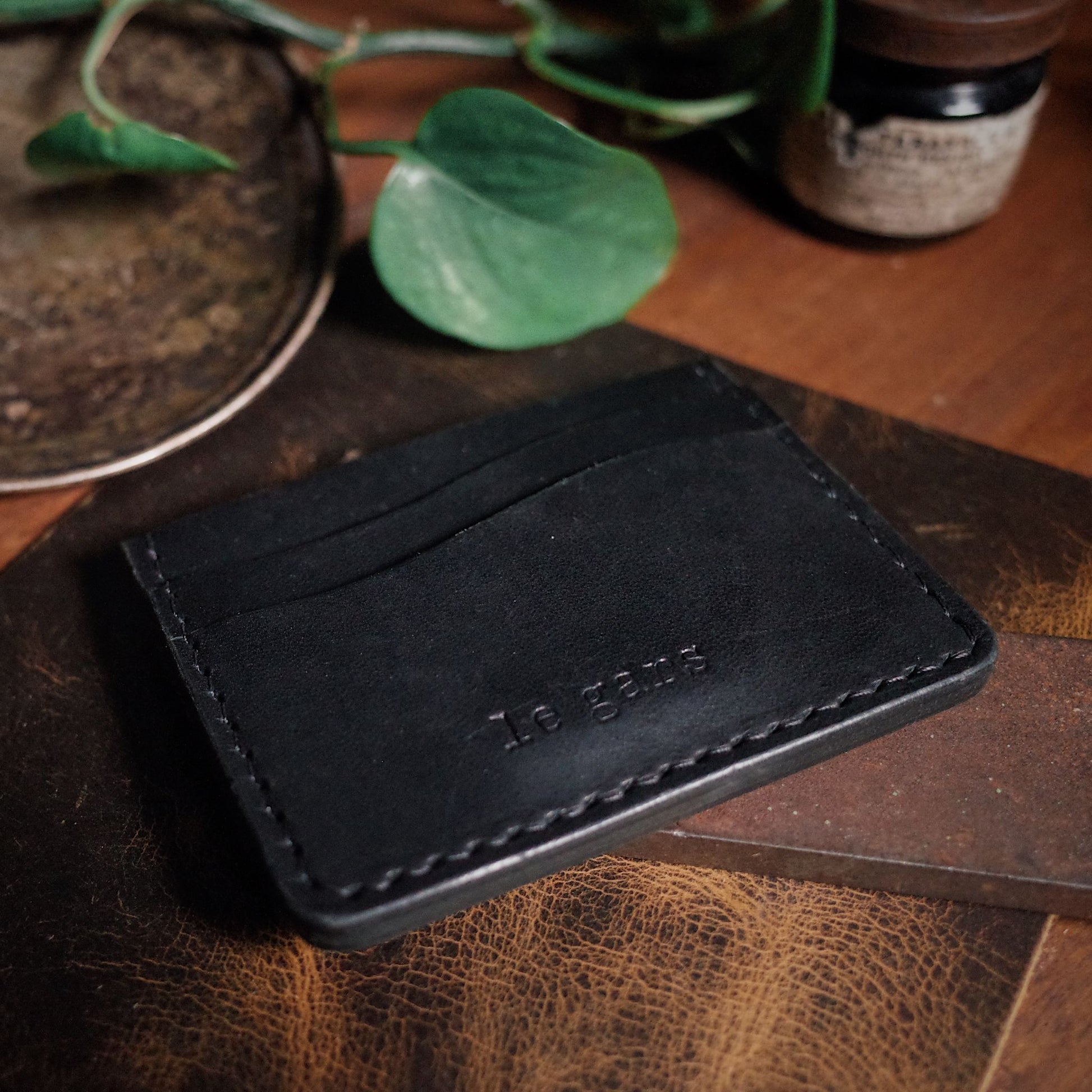 Premium handcrafted black leather wallet for gifting
