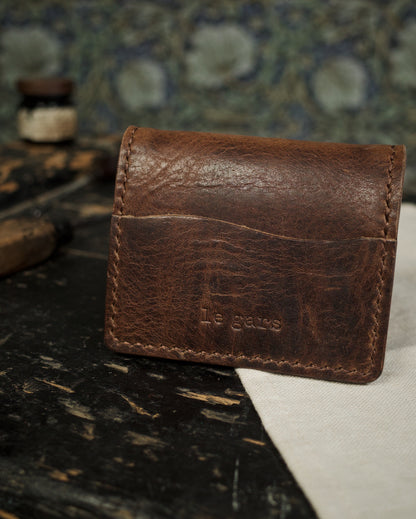 HoMa Dark Brown Leather Wallet – Compact Horween Bifold