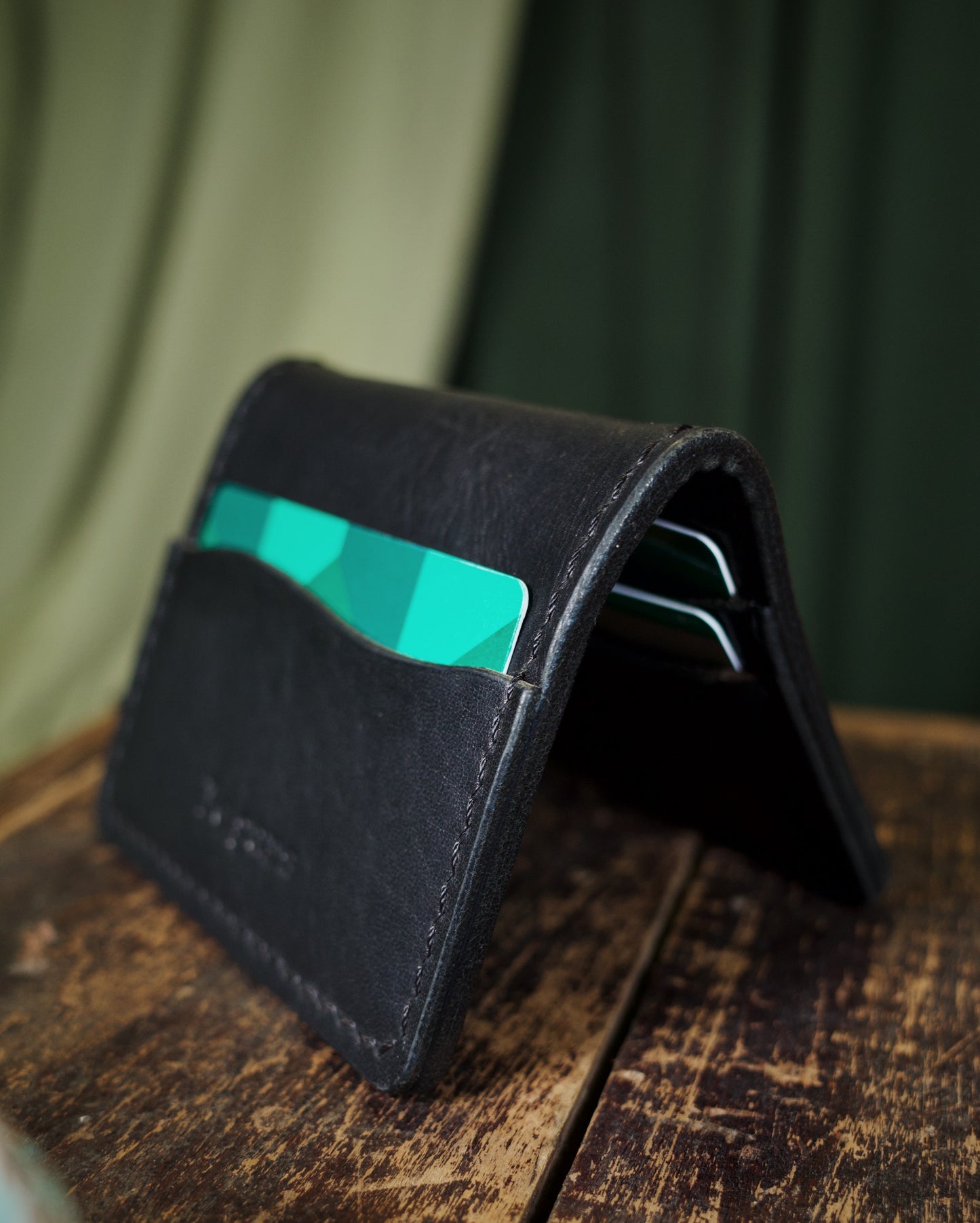 HoMa Wallet – Black Compact Men’s Leather Bifold (Horween Derby)