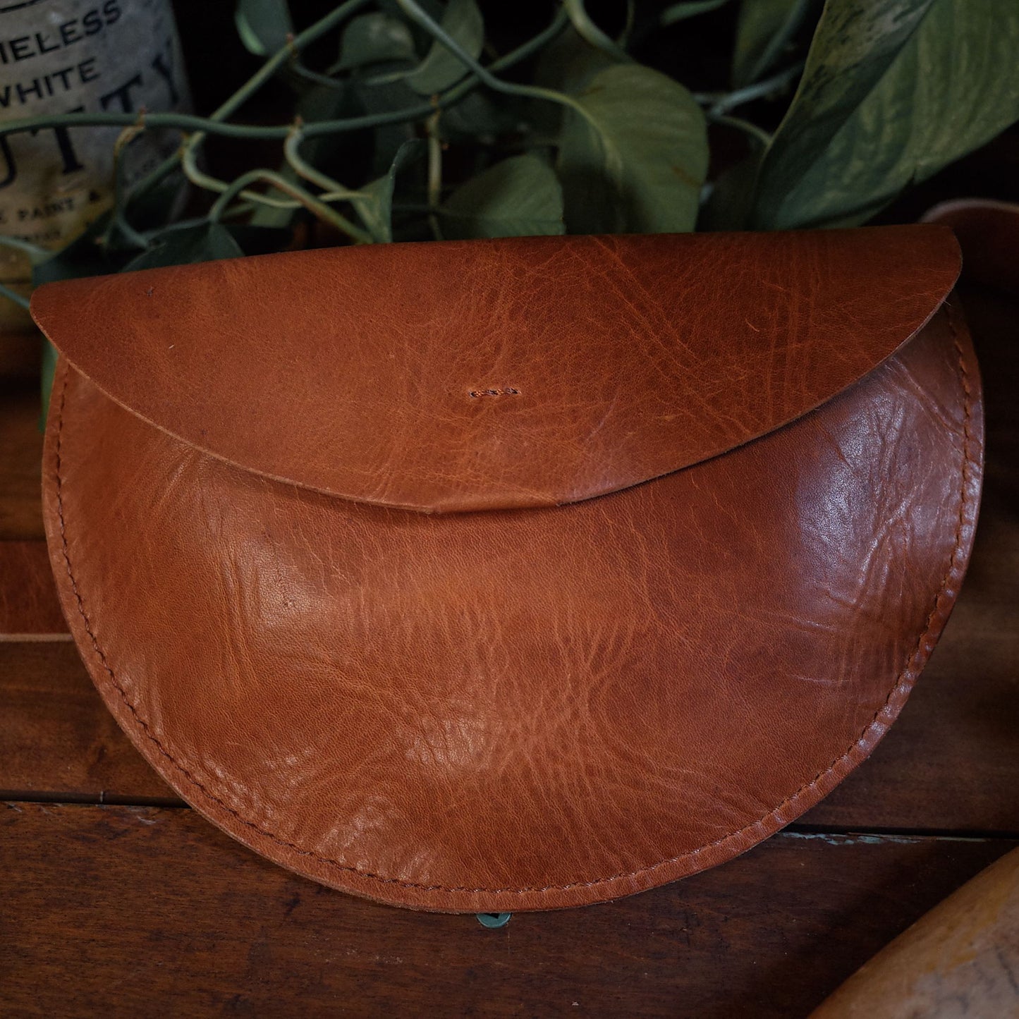 Premium caramel leather belt bag with adjustable strap for light carry
