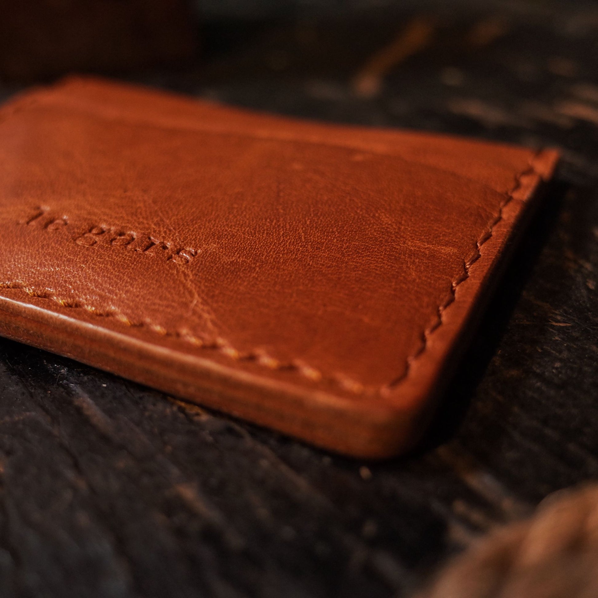 Eco-conscious saddle tan leather wallet crafted from Horween leather
