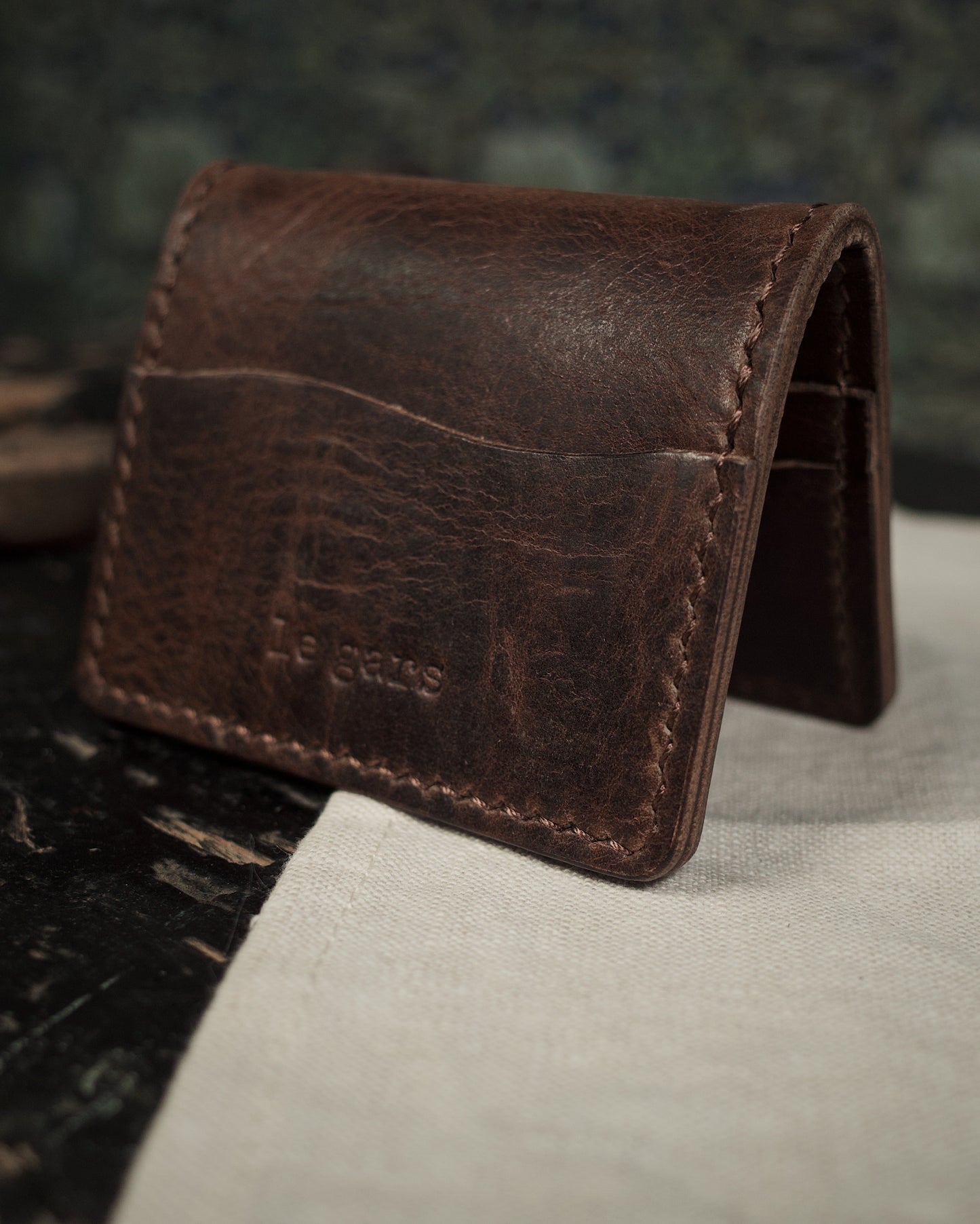 HoMa Dark Brown Leather Wallet – Compact Horween Bifold