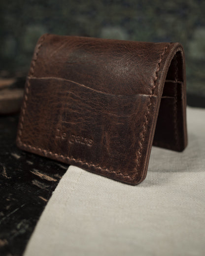 HoMa Dark Brown Leather Wallet – Compact Horween Bifold