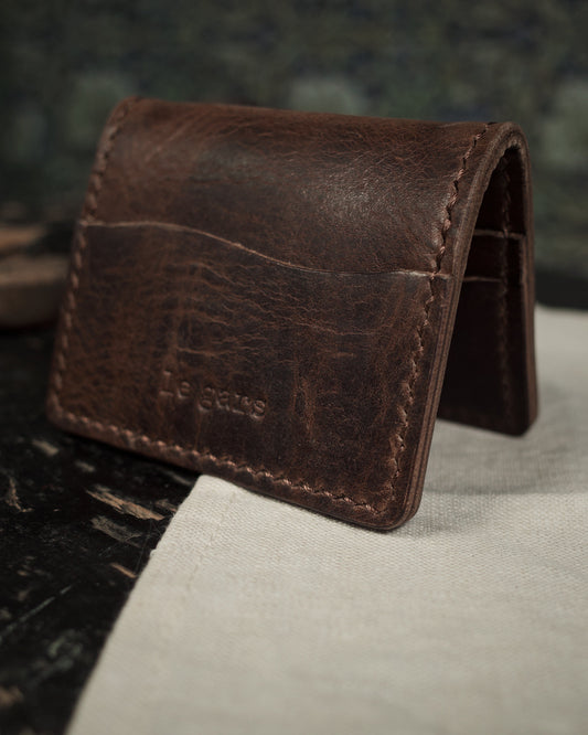 HoMa Dark Brown Leather Wallet – Compact Horween Bifold