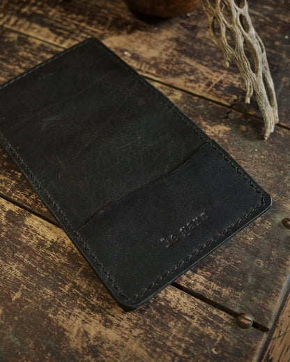 HoMa Wallet – Black Compact Men’s Leather Bifold (Horween Derby)