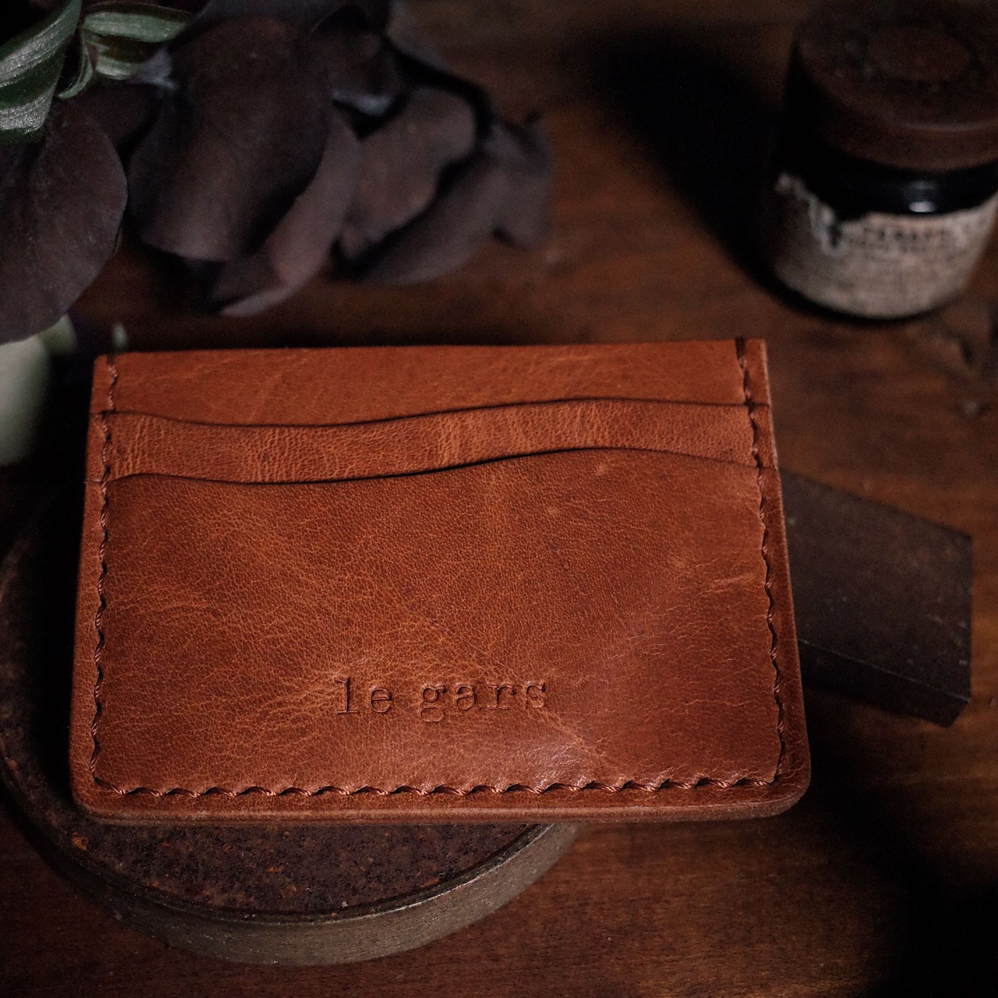 Elegant cognac leather wallet for gifting
