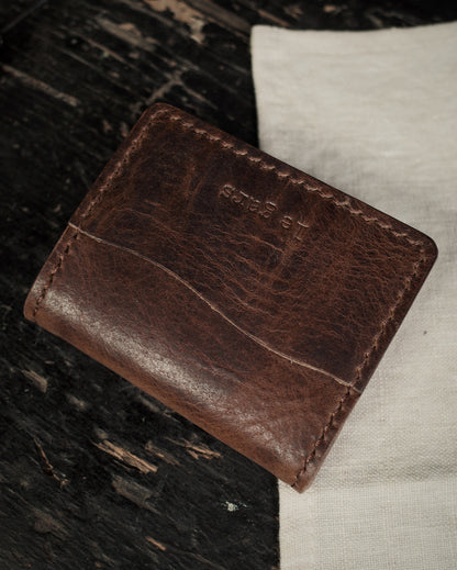 HoMa Dark Brown Leather Wallet – Compact Horween Bifold