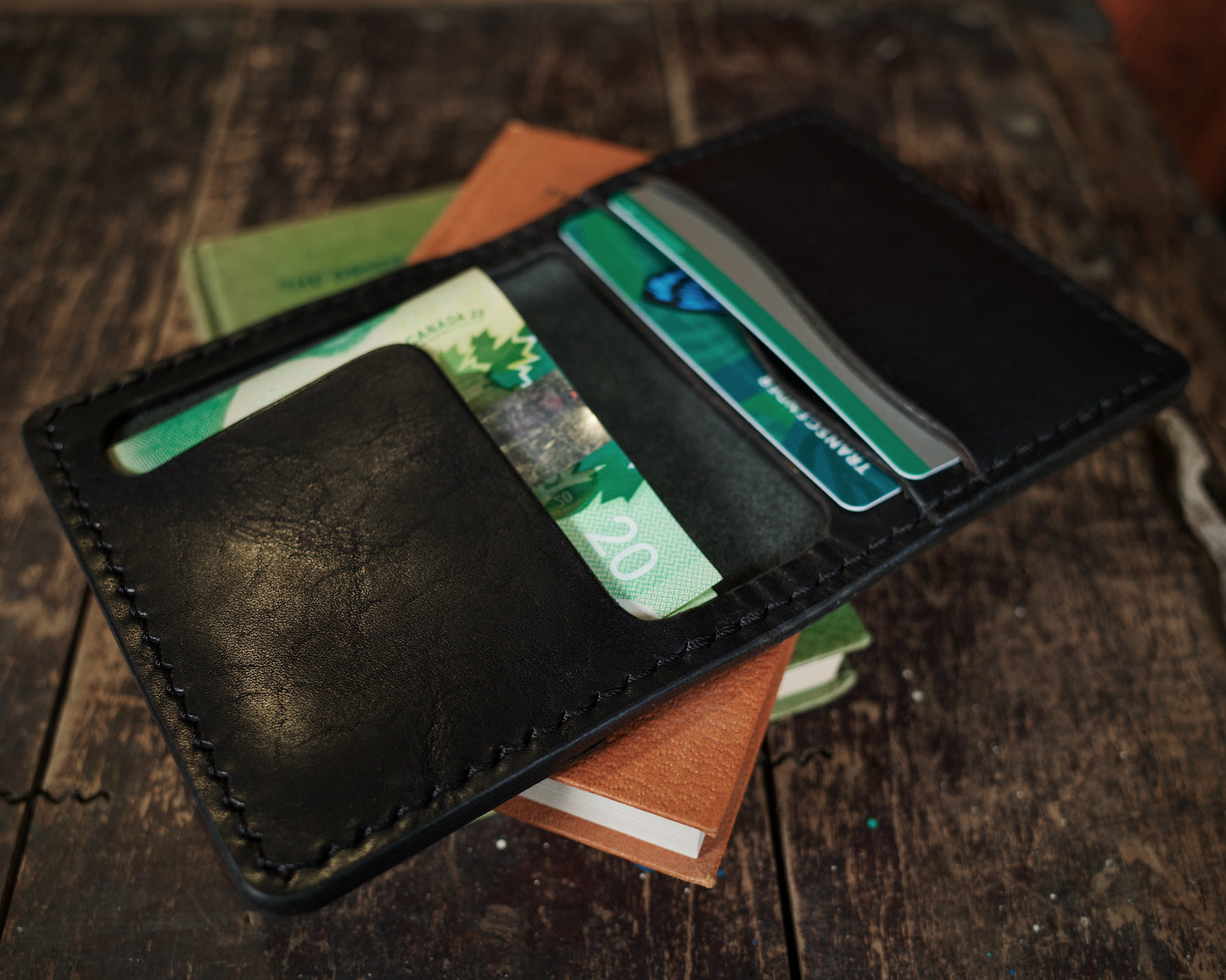 HoMa Wallet – Black Compact Men’s Leather Bifold (Horween Derby)