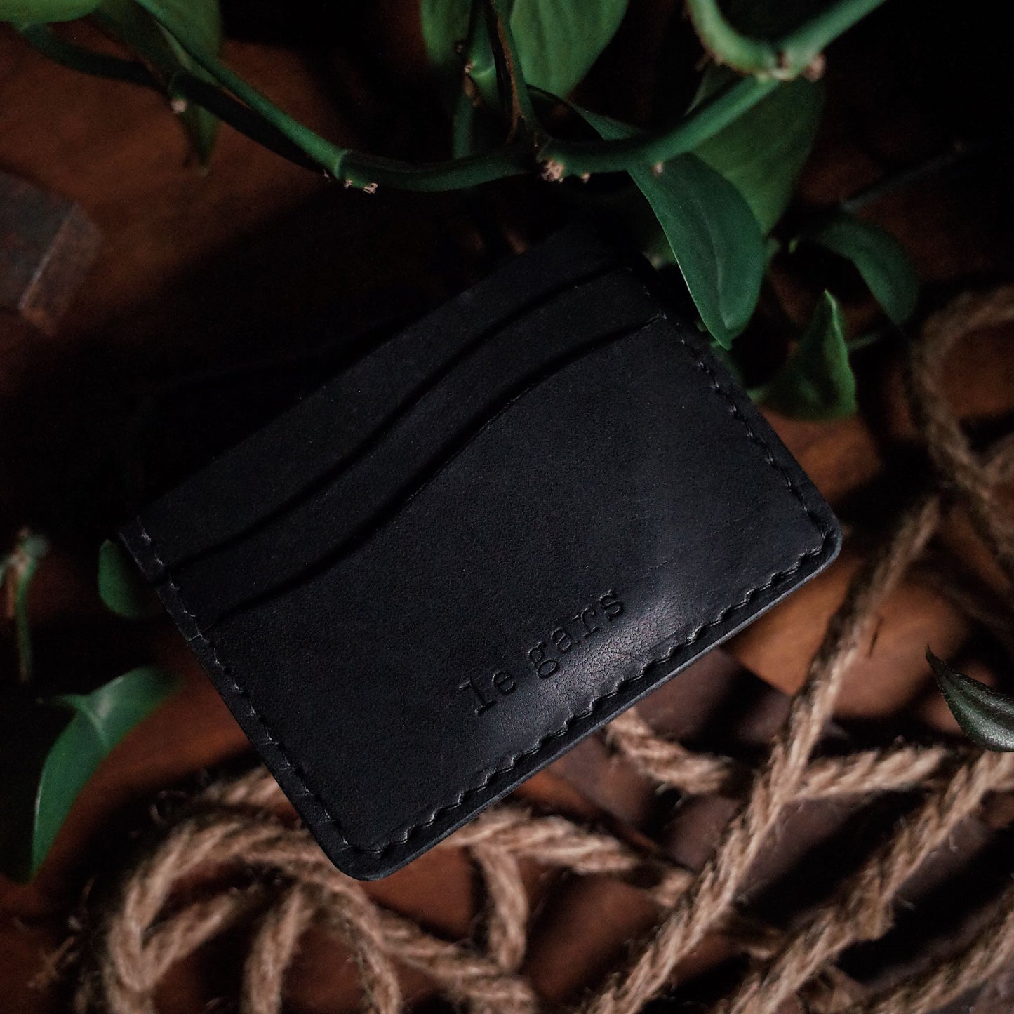 Classic black leather wallet for everyday sophistication
