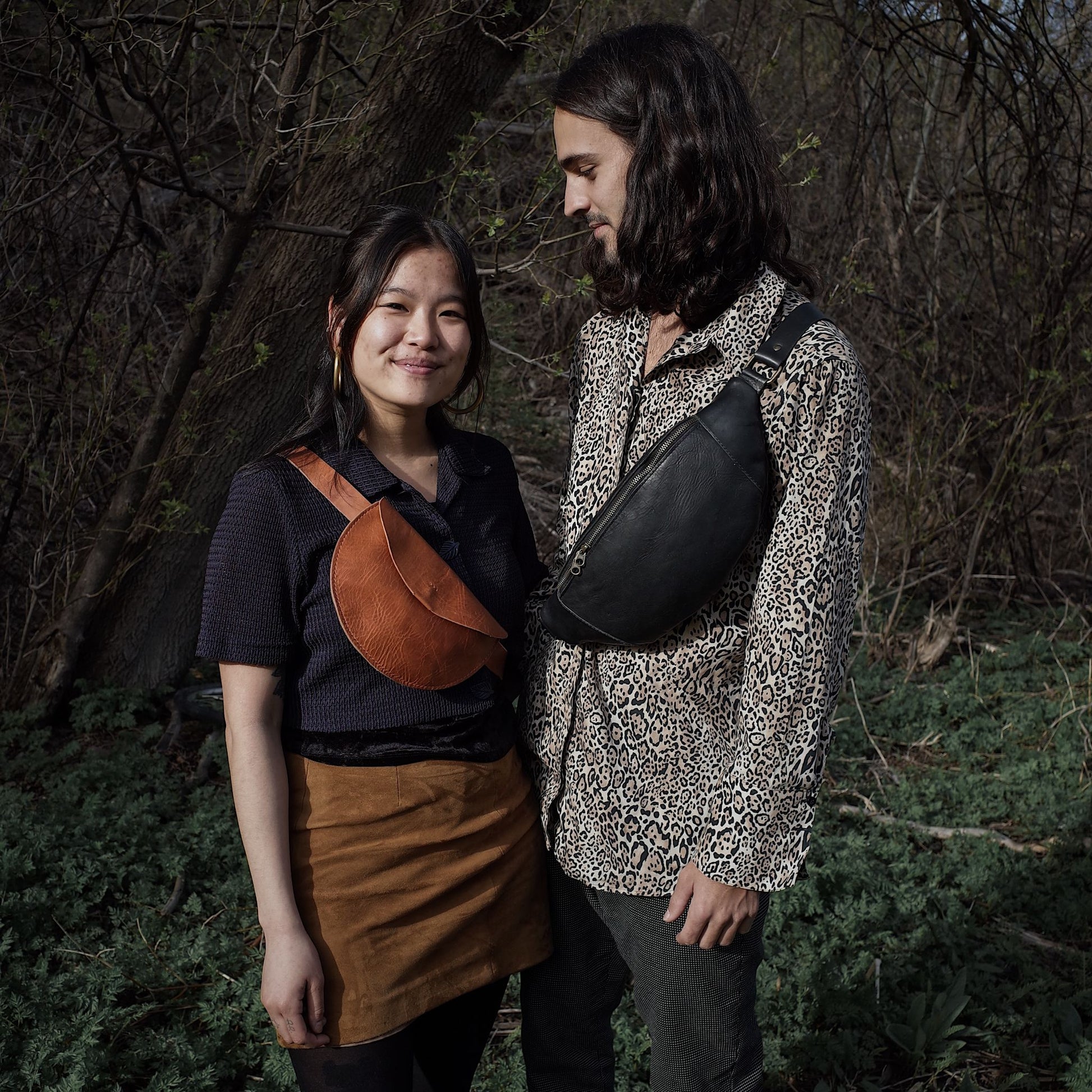 Durable saddle tan leather moon bag perfect for lightweight carry
