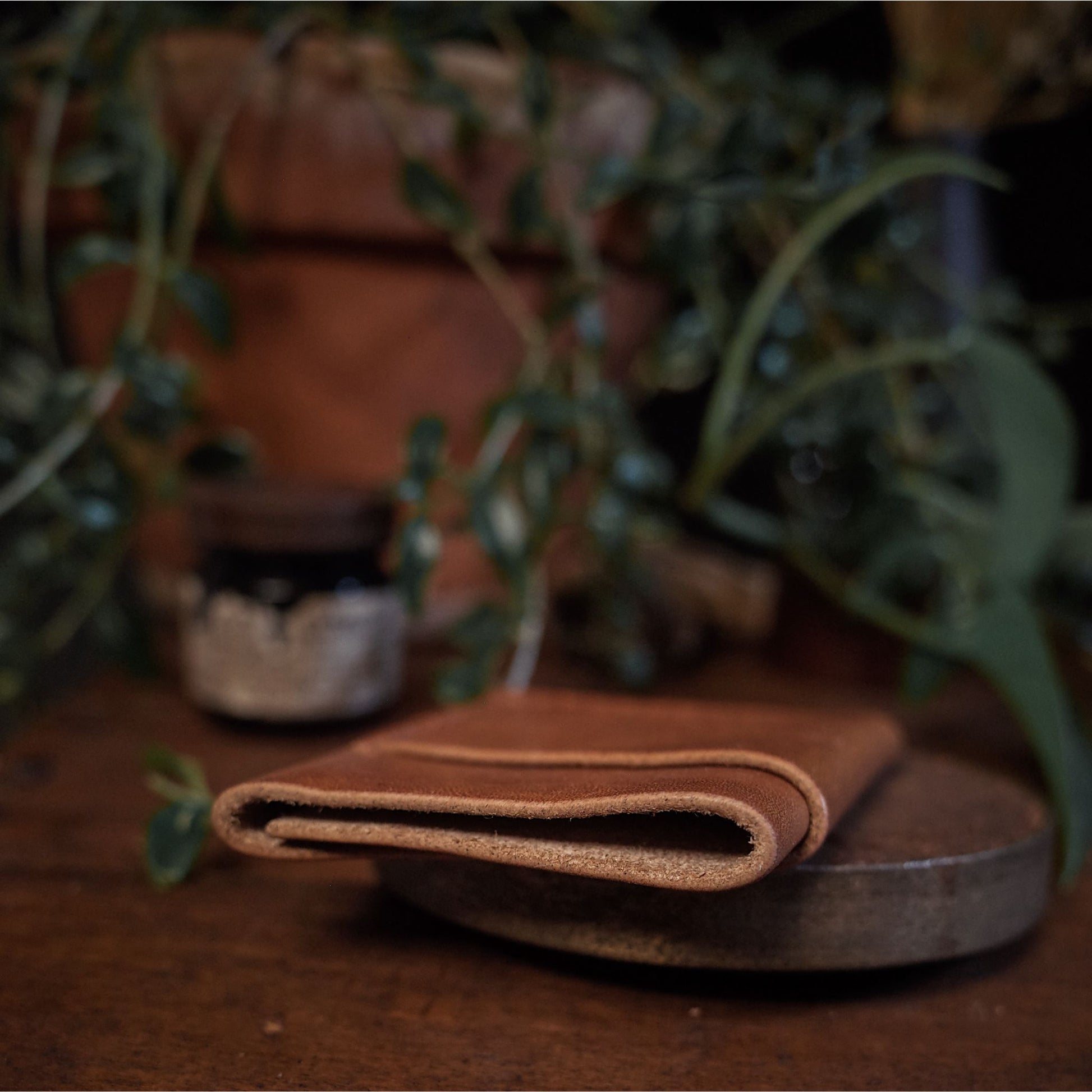 Genuine English tan leather cardholder designed for style and function
