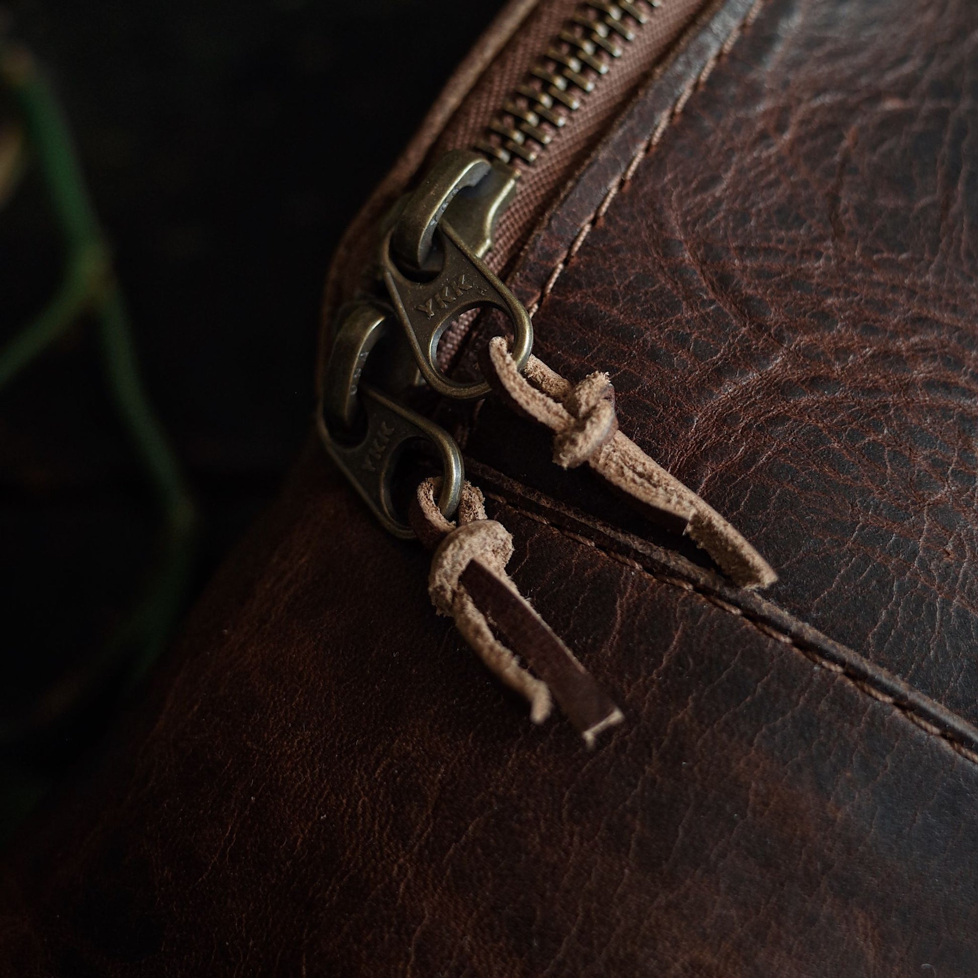 Spacious chestnut leather fanny pack for carrying more
