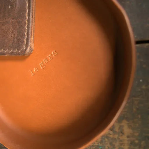 English Tan Molded Leather Valet Tray