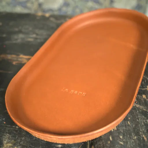 English Tan Molded Leather Valet Tray