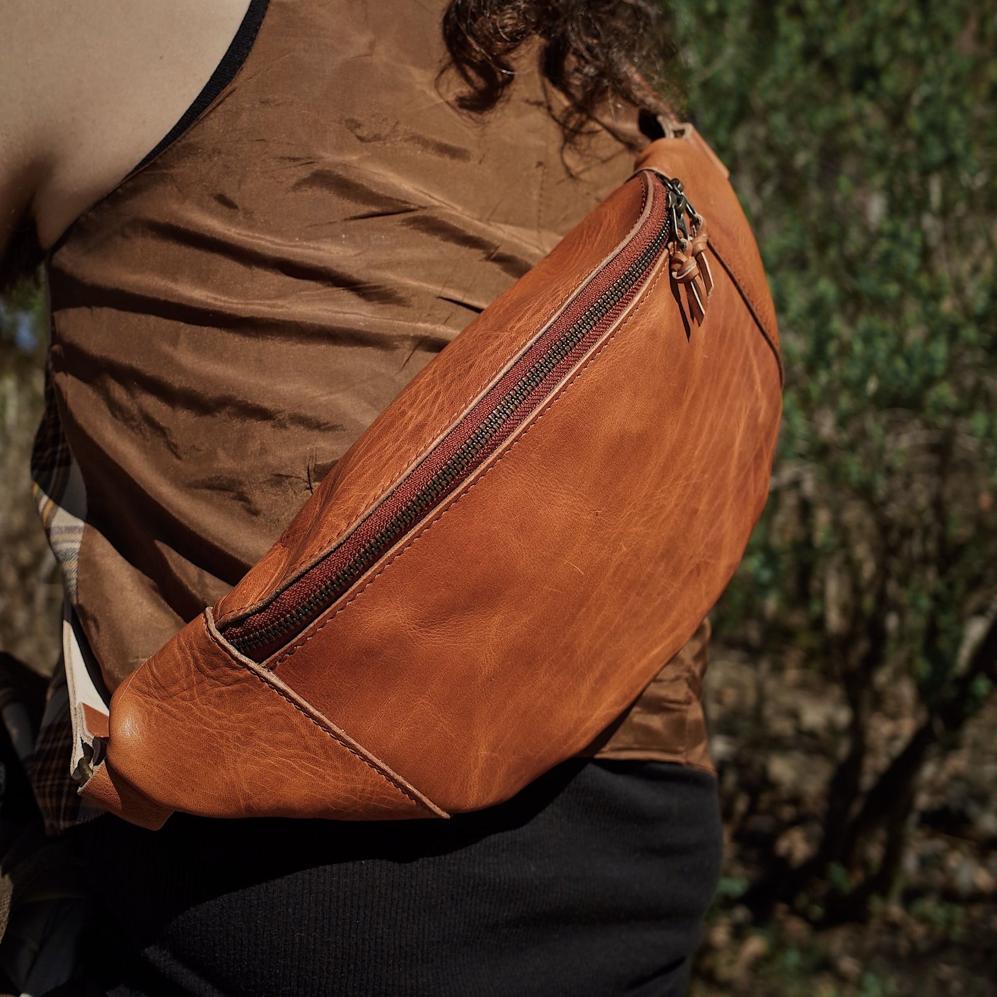 Spacious English Tan Leather Fanny Pack – Built to Last