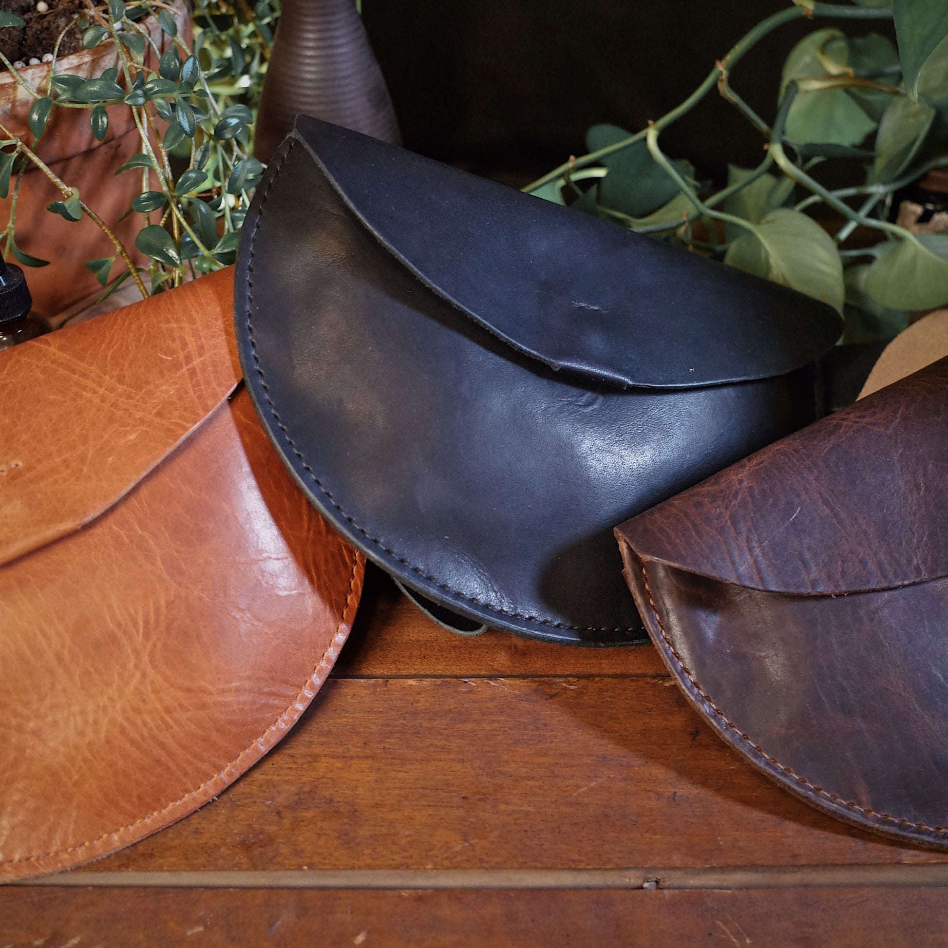 Handcrafted caramel leather fanny pack ideal for events and light carry
