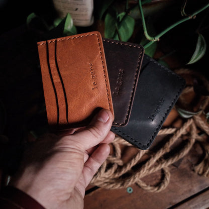 Soft and durable cognac leather wallet for daily use
